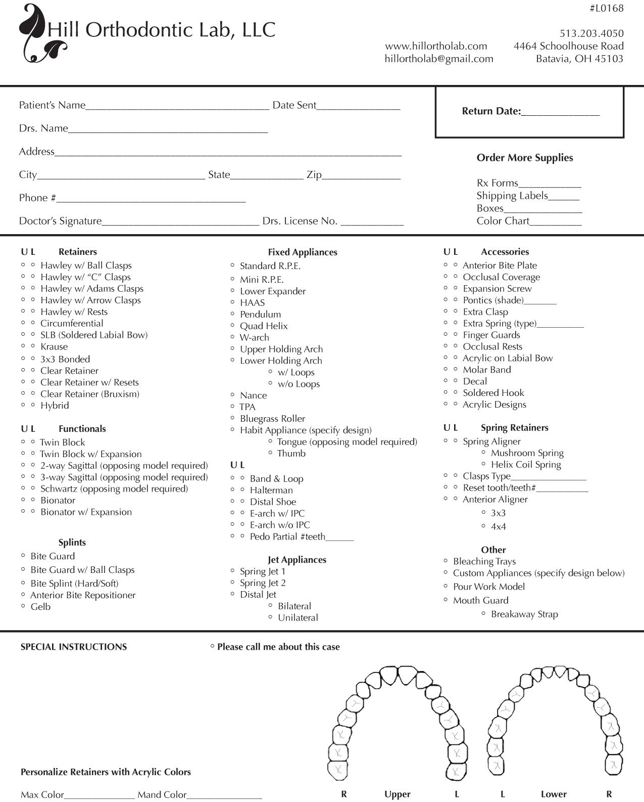 pricing info orthodontic charting abbreviations